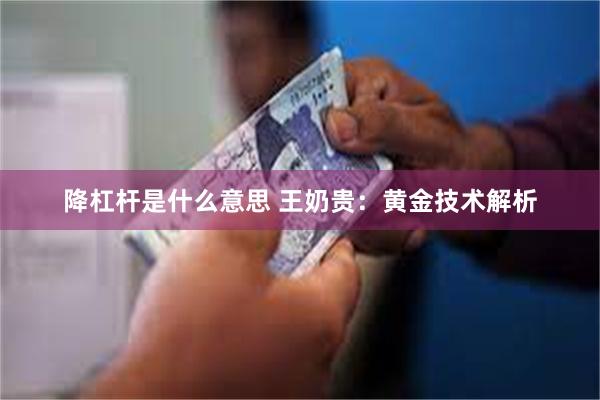 降杠杆是什么意思 王奶贵：黄金技术解析