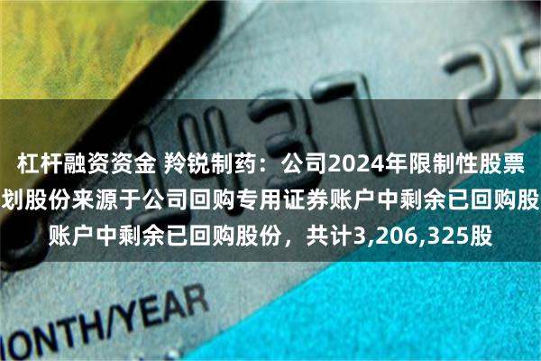 杠杆融资资金 羚锐制药：公司2024年限制性股票激励计划及员工持股计划股份来源于公司回购专用证券账户中剩余已回购股份，共计3,206,325股
