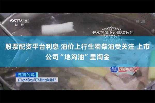 股票配资平台利息 油价上行生物柴油受关注 上市公司“地沟油”里淘金