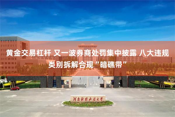 黄金交易杠杆 又一波券商处罚集中披露 八大违规类别拆解合规“暗礁带”
